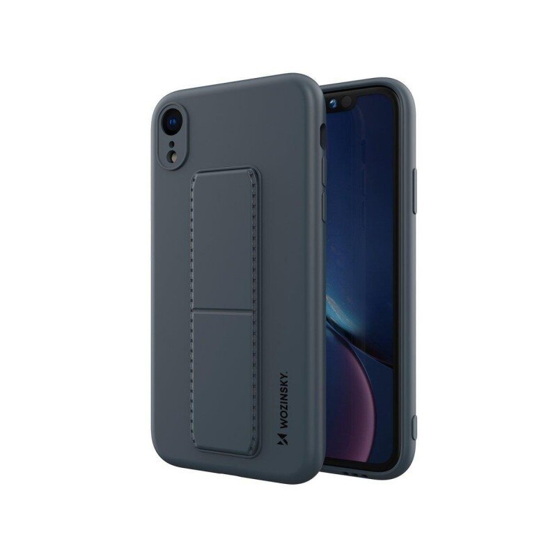 Husa Spate Wozinsky Compatibila Cu iPhone Xr, Cu Stand Metalic Pe Spate, Protectie La Camera - Navy Blue