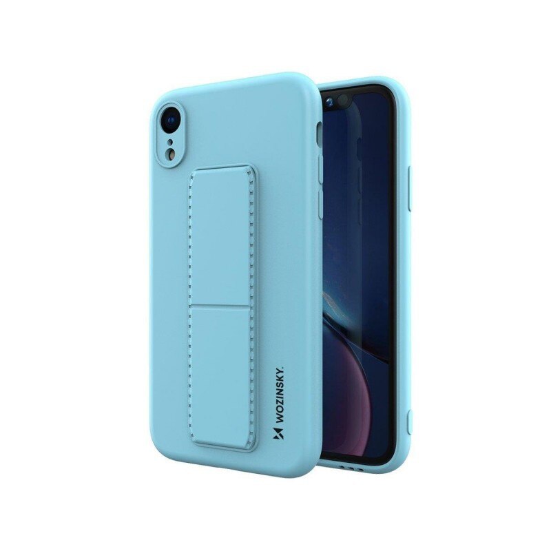 Husa Spate Wozinsky Compatibila Cu iPhone Xr, Cu Stand Metalic Pe Spate, Protectie La Camera - Blue Deschis