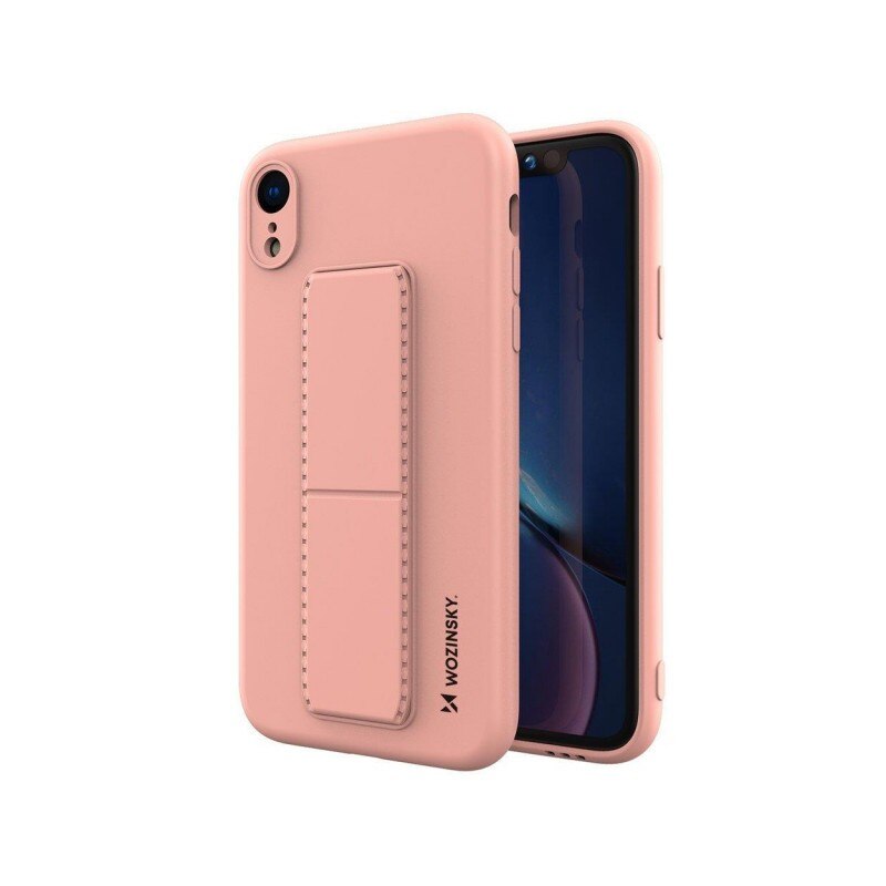 Husa Spate Wozinsky Compatibila Cu iPhone Xr, Cu Stand Metalic Pe Spate, Protectie La Camera - Roz