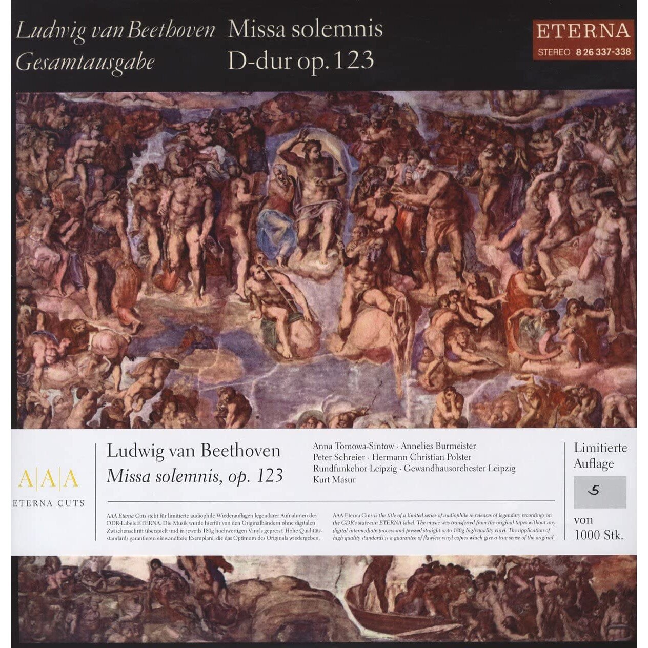 Gewandhausorchester LeipzigKurt Masur - Beethoven: Missa Solemnis D-dur Op. 123 - Vinyl - Vinyl