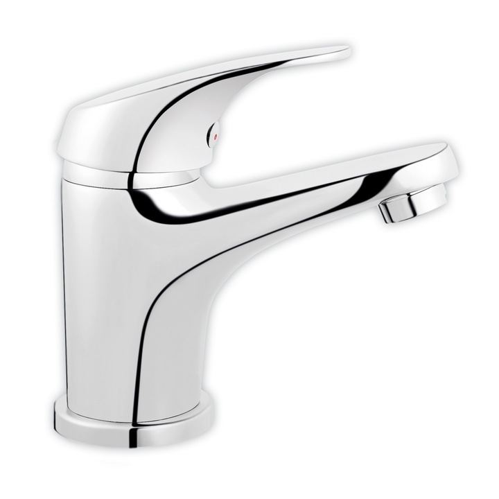 Fürdőszoba csaptelep DacEnergy © mosdókagylóhoz, sárgaréz anyag, kattanásos szelep, rugalmas csatlakozások, rögzítőrendszer, állványrögzítés, egykaros, króm bevonat
