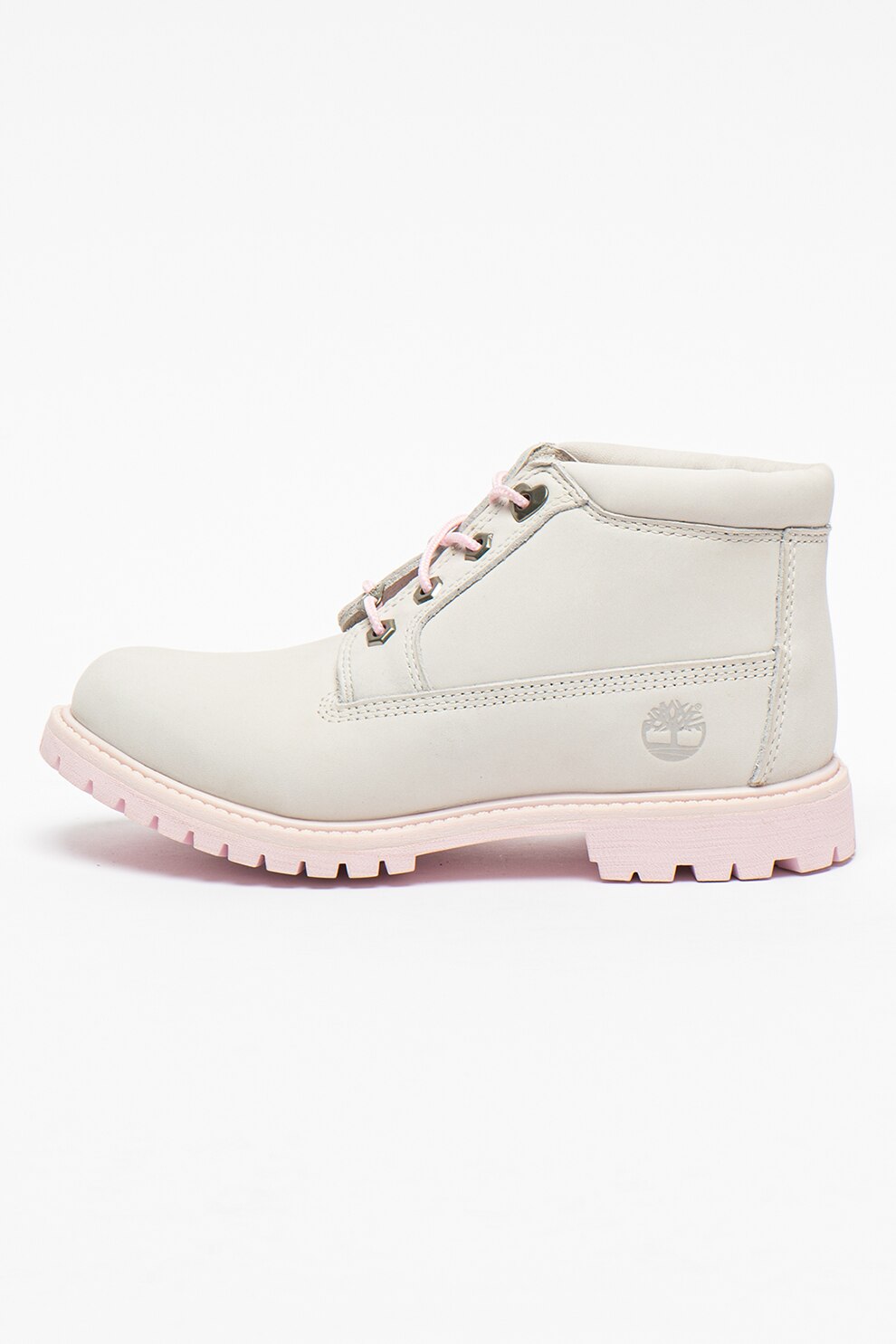 Timberland, Bocanci impermeabili de piele nabuc Nellie, Gri inchis/roz pastel