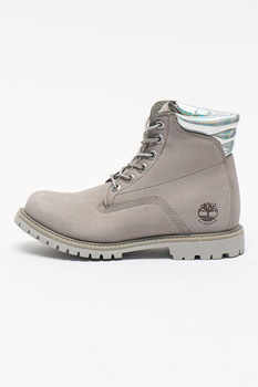 Timberland, Bocanci impermeabili de piele nabuc Waterville, Gri cenusa/argintiu Timberland, Bocanci impermeabili de piele nabuc Waterville, Gri cenusa/argintiu