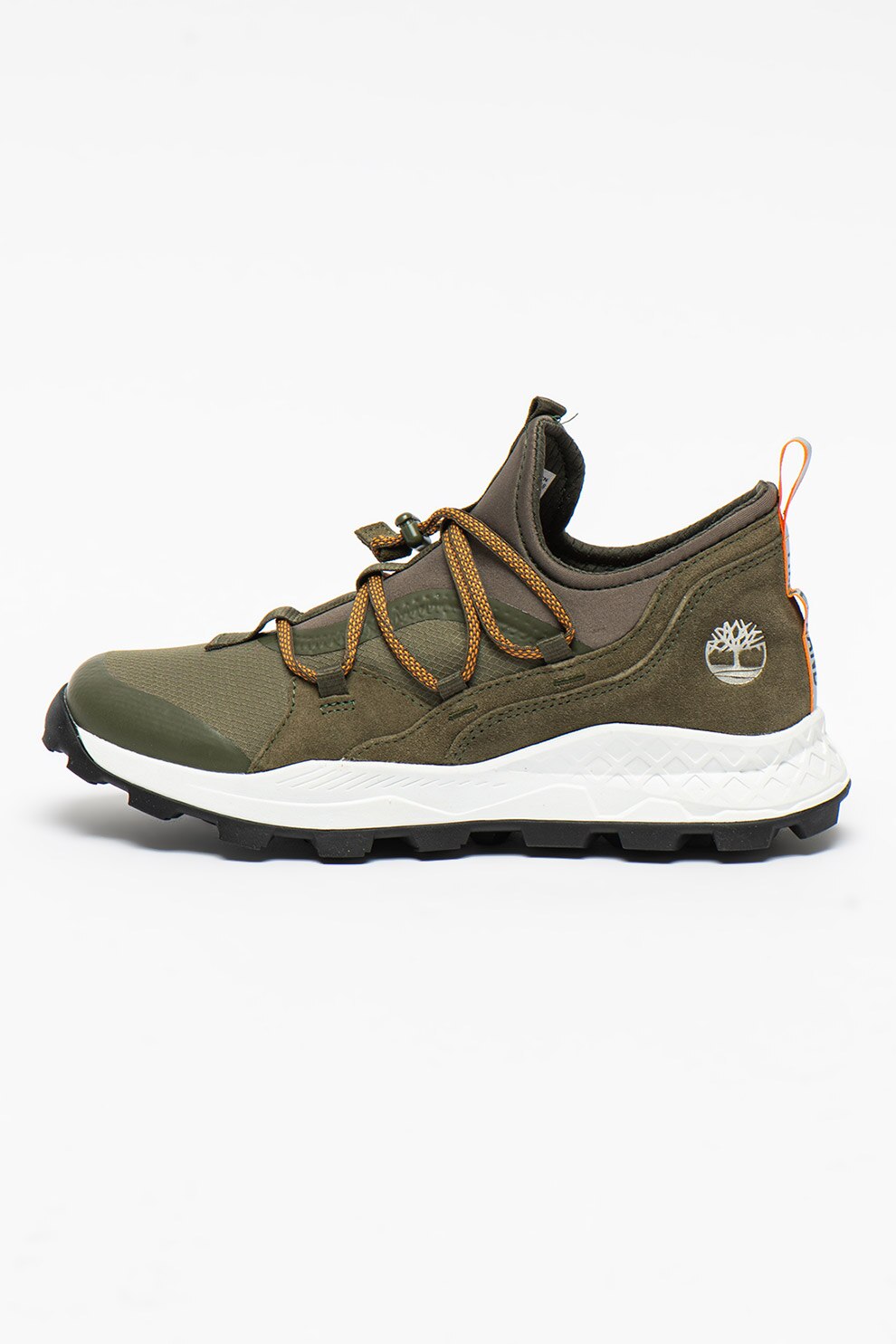 Timberland, Pantofi sport slip-on cu garnituri de piele intoarsa Brooklyn, Verde militar, 41