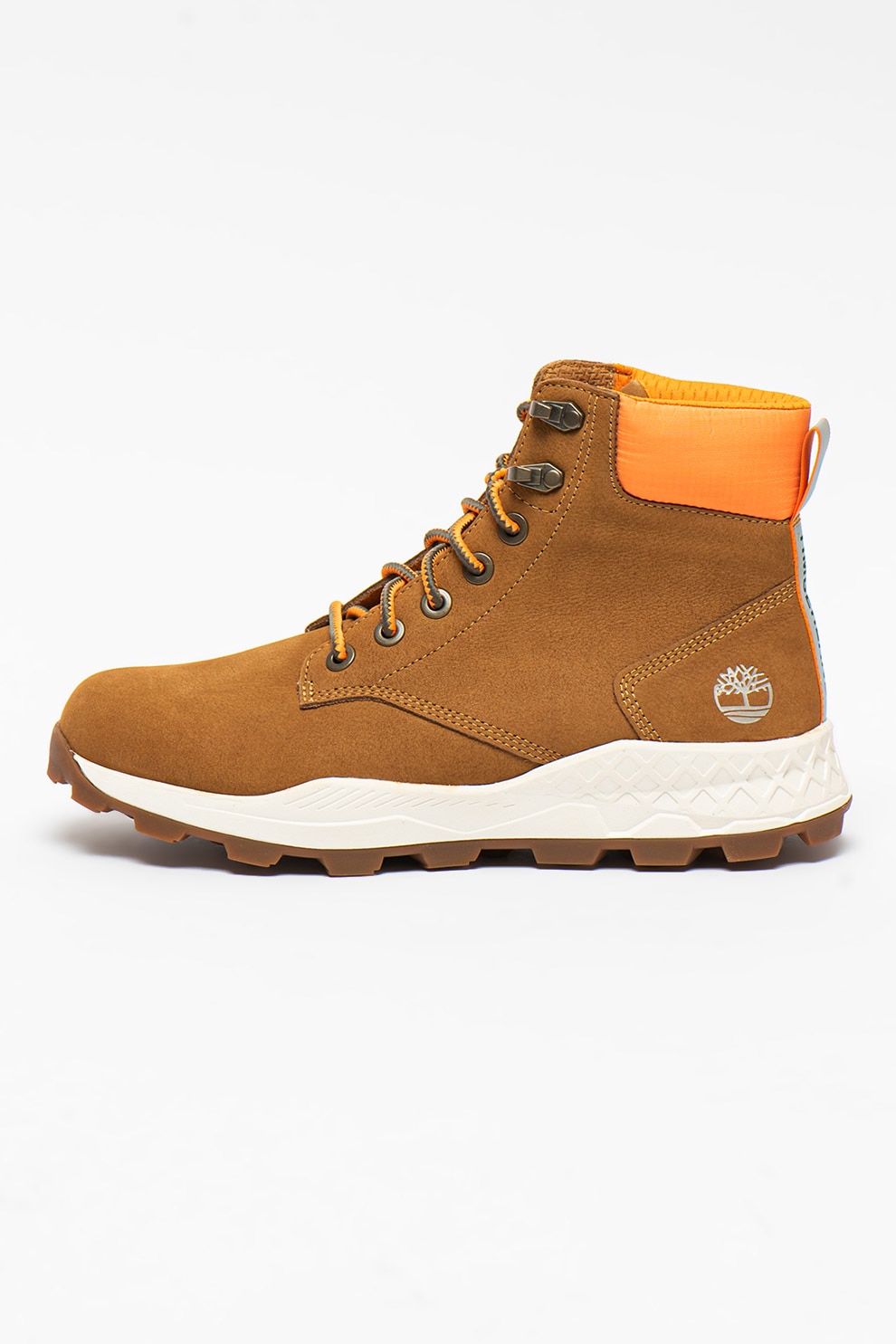 Timberland, Ghete de piele nabuc Brooklyn 6-Inch, maro caramel, oranj, 41.5