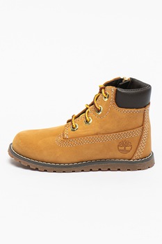 Timberland, Ghete de piele nabuc Pokey Pine, Ocru/Maro inchis Timberland, Ghete de piele nabuc Pokey Pine, Ocru/Maro inchis