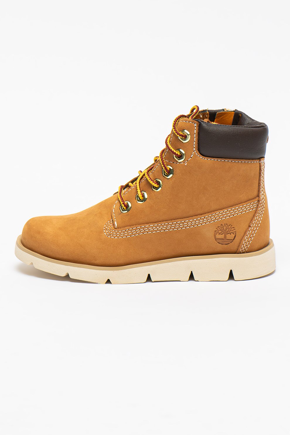 Timberland, Bocanci de piele nabuc si material textil Prescott, Ocru/Maro inchis