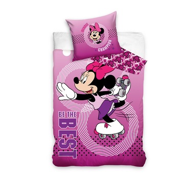 Lenjerie de copii Minnie Mouse, 140x200 cm + 70x90cm, 2 piese Lenjerie de copii Minnie Mouse, 140x200 cm + 70x90cm, 2 piese