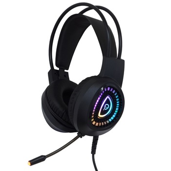 Casti gaming Spacer RGB, cu fir, standard, microfon pe brat, conectare prin USB & Jack 3.5 mm x 2, iluminare RGB, Negru Casti gaming Spacer RGB, cu fir, standard, microfon pe brat, conectare prin USB & Jack 3.5 mm x 2, iluminare RGB, Negru