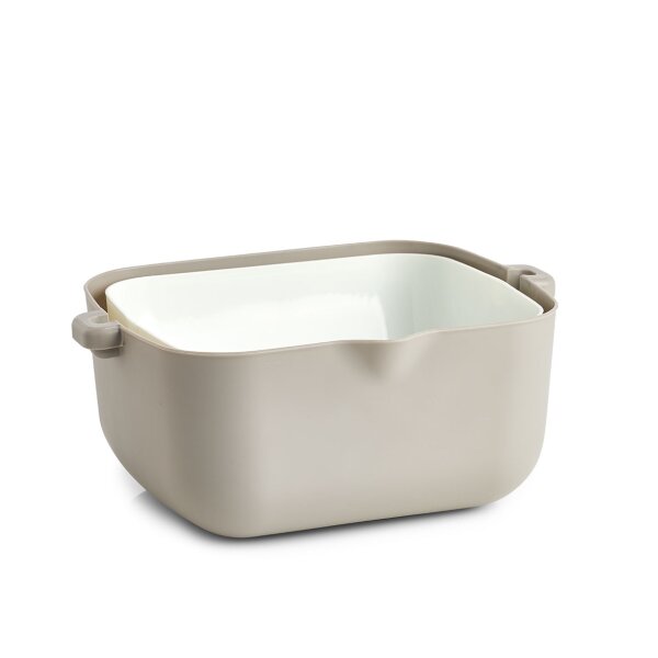 Sita strecurare alimente Zeller, plastic, 29.5x23x12, alb/gri