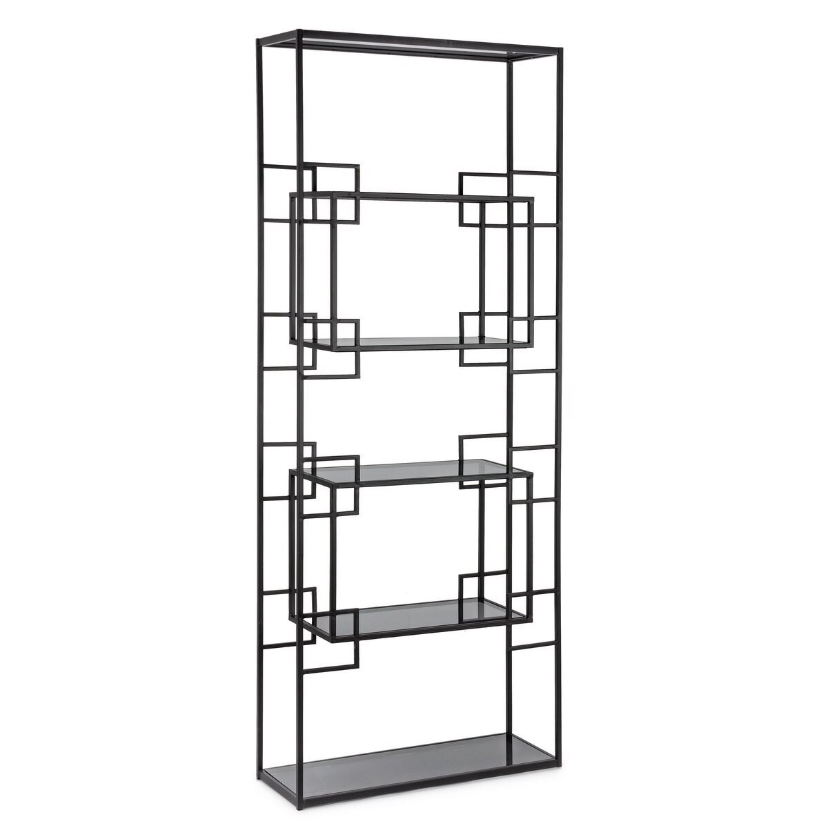 Raft 5 polite din fier negru Korvet 71 cm x 26 cm x 183 h