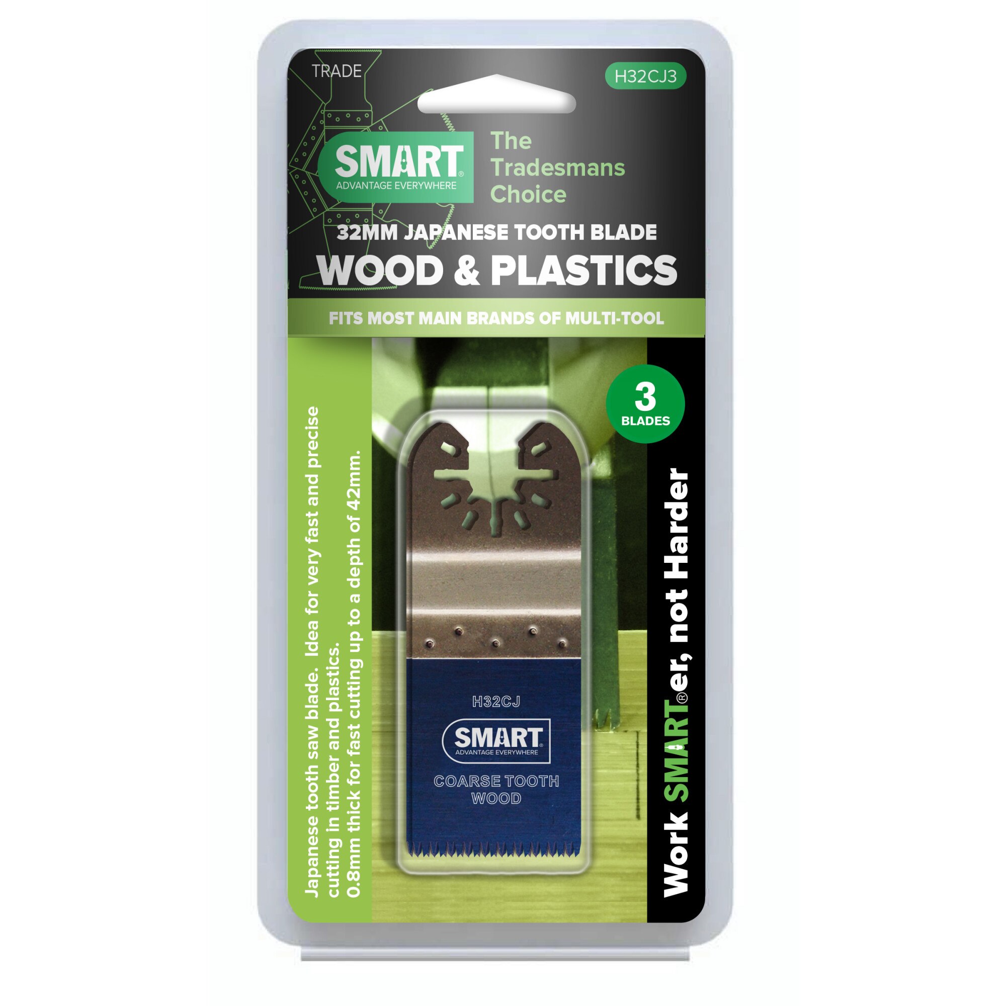 Set cu 3 Lame Multifunctionala Multicutter SMART H32CJ3 Universal 32mm Dinti Japonezi pentru Lemn si Plastic