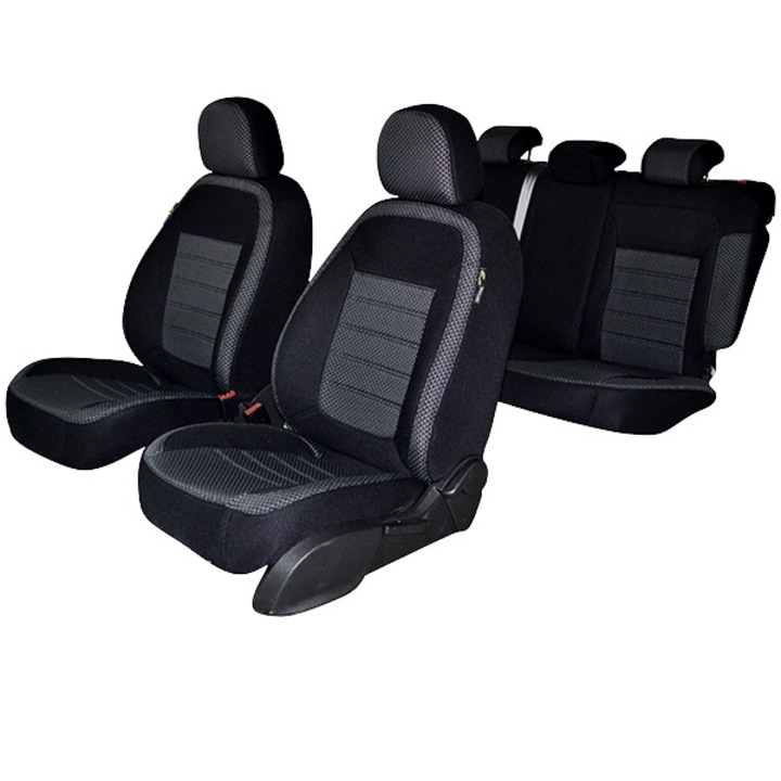 Комплект луксозни калъфи за автомобилни седалки Dedicated FORD TRANSIT 2+1, 2009-2011, 7 броя в комплект