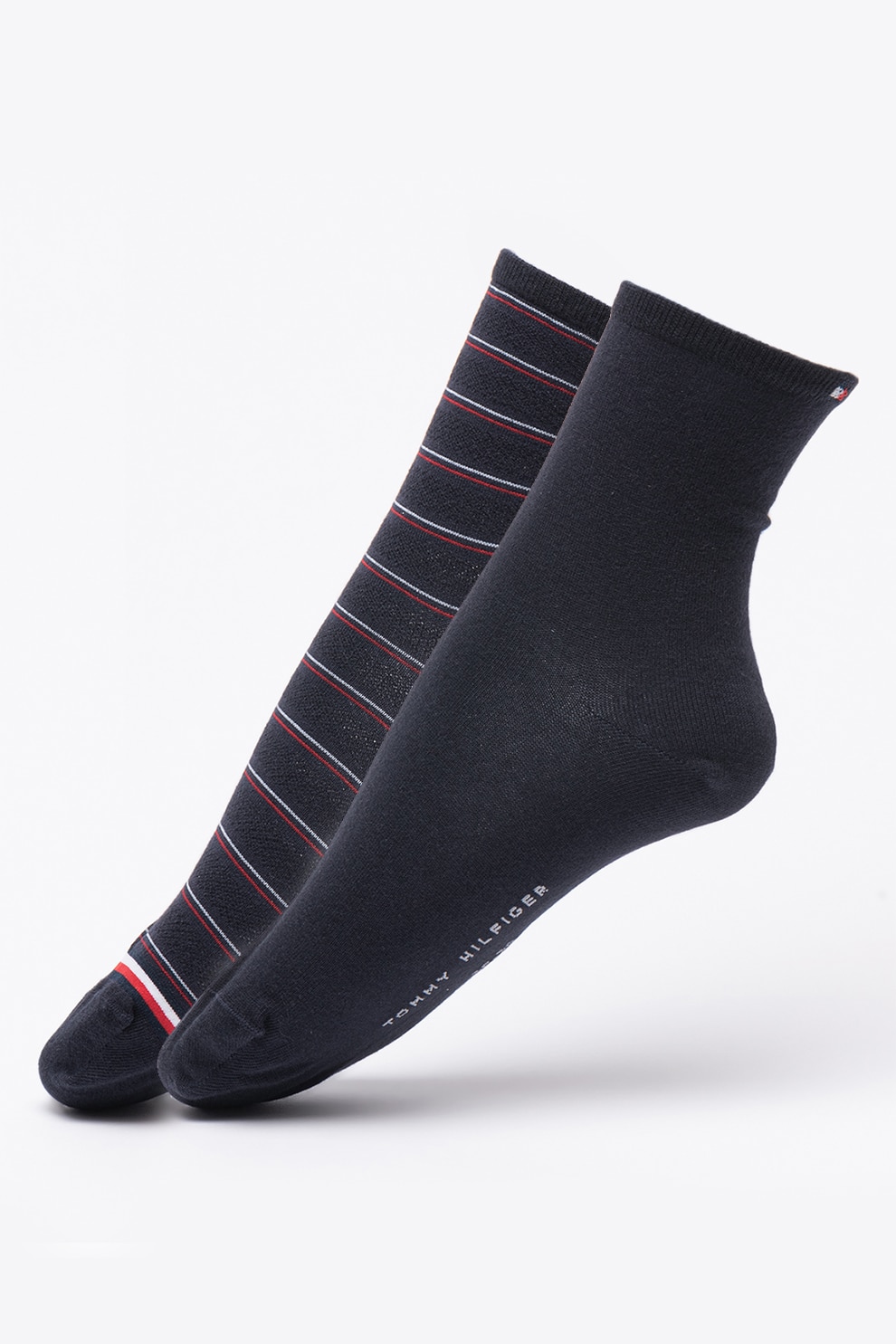 Tommy Hilfiger, Set of sosete scurte - 2 perechi, Negru/Alb