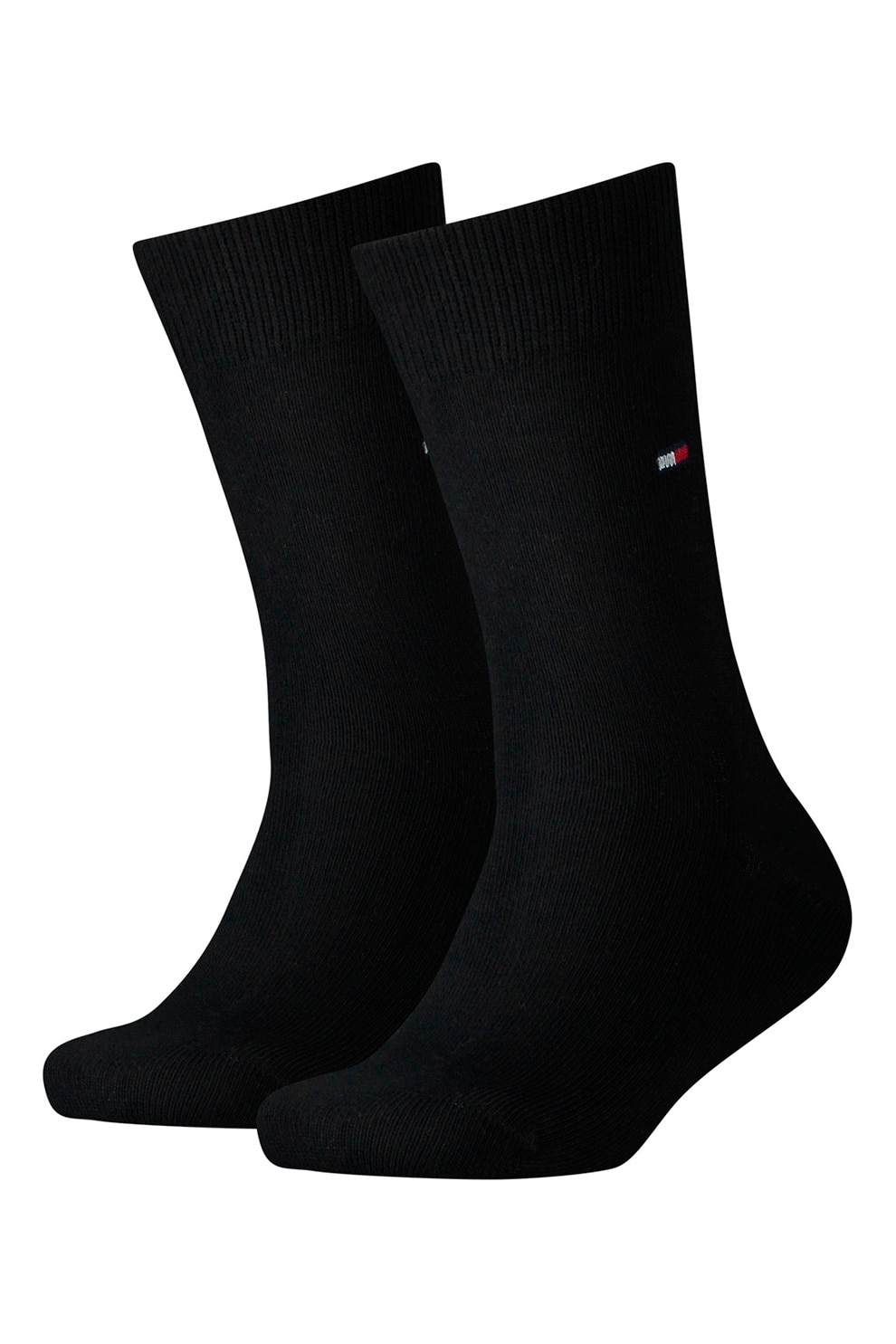 Tommy Hilfiger, Set de sosete lungi din amestec de bumbac - 2 perechi, Negru, 27-30 EU