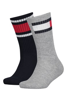 Tommy Hilfiger, Set de sosete lungi - 2 perechi, Gri/Bleumarin inchis Tommy Hilfiger, Set de sosete lungi - 2 perechi, Gri/Bleumarin inchis