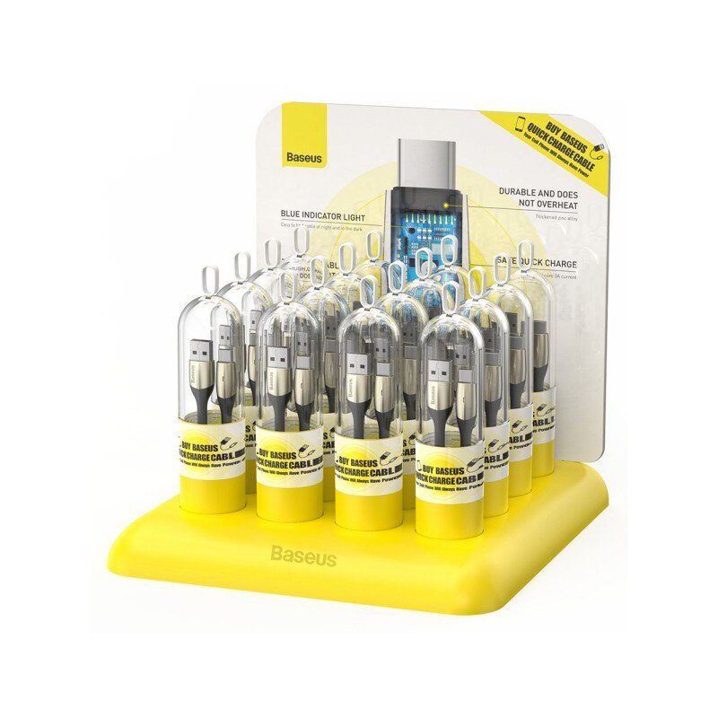 Pachet Promo 16 X Cablu Date / Incarcare Baseus Type -c , 1m Lungime , led La Incarcare, 3a