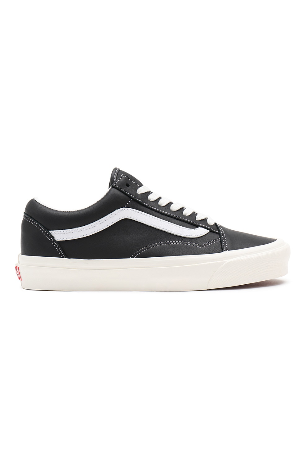 Vans, Pantofi sport unisex de piele Old Skool, Negru/Alb