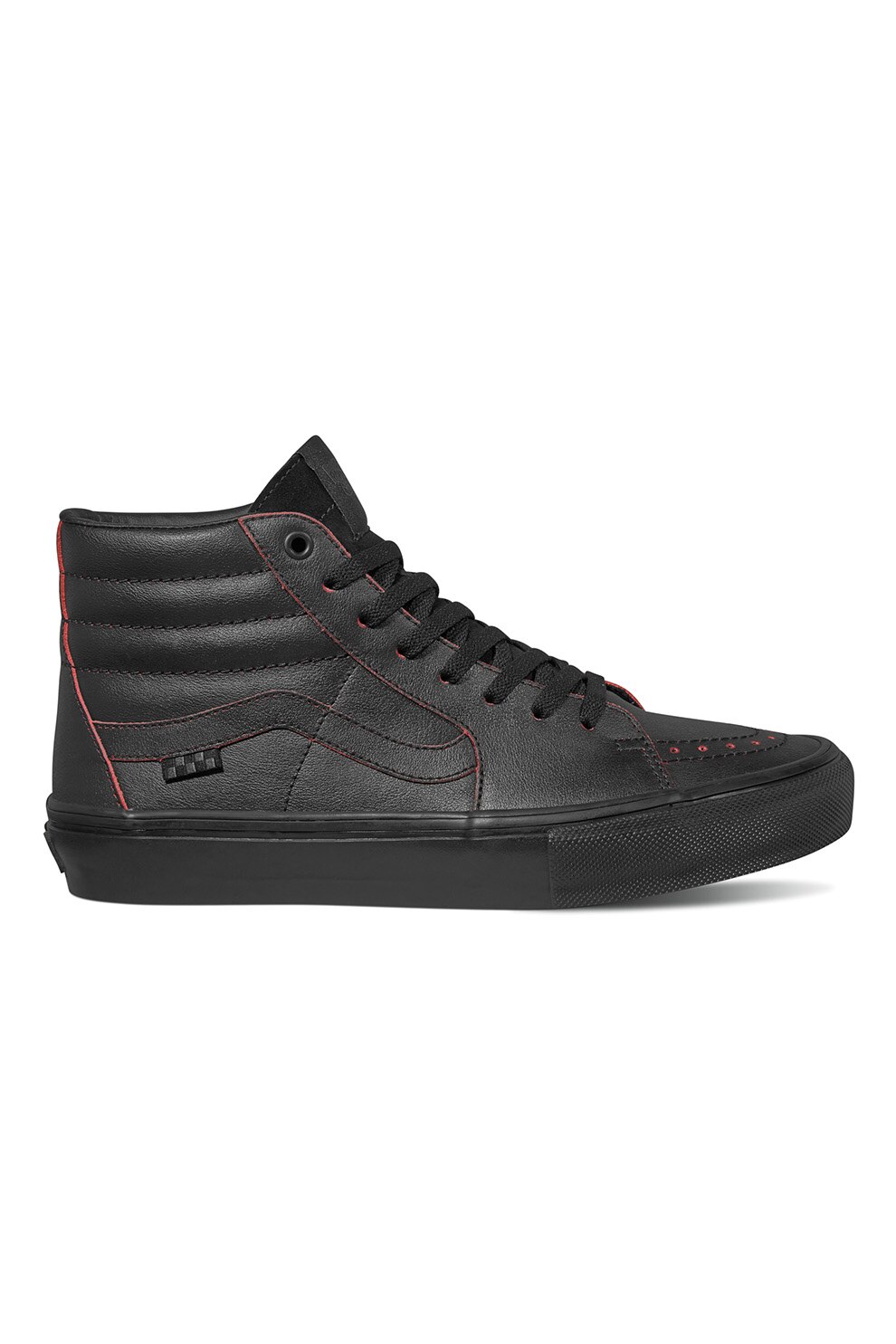 Vans, Pantofi sport de piele Skate Sk8-Hi, Negru