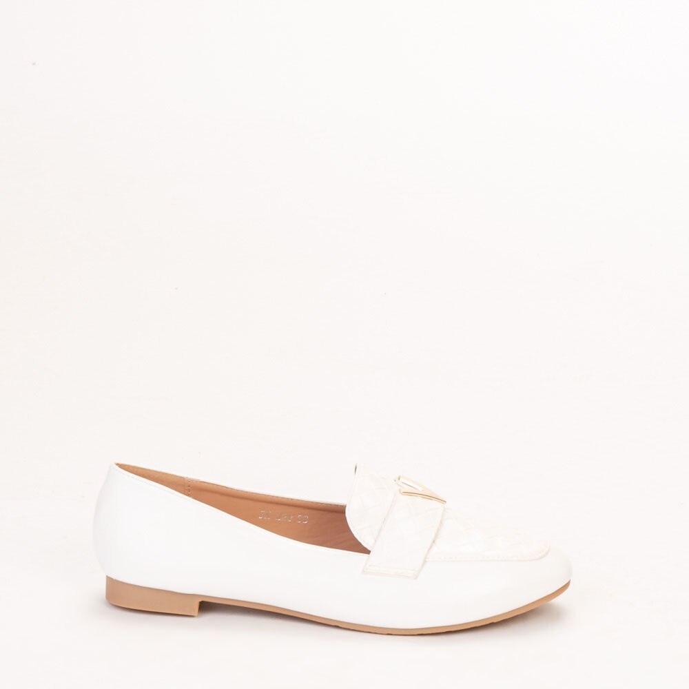 Mocasini dama Faye, Alb