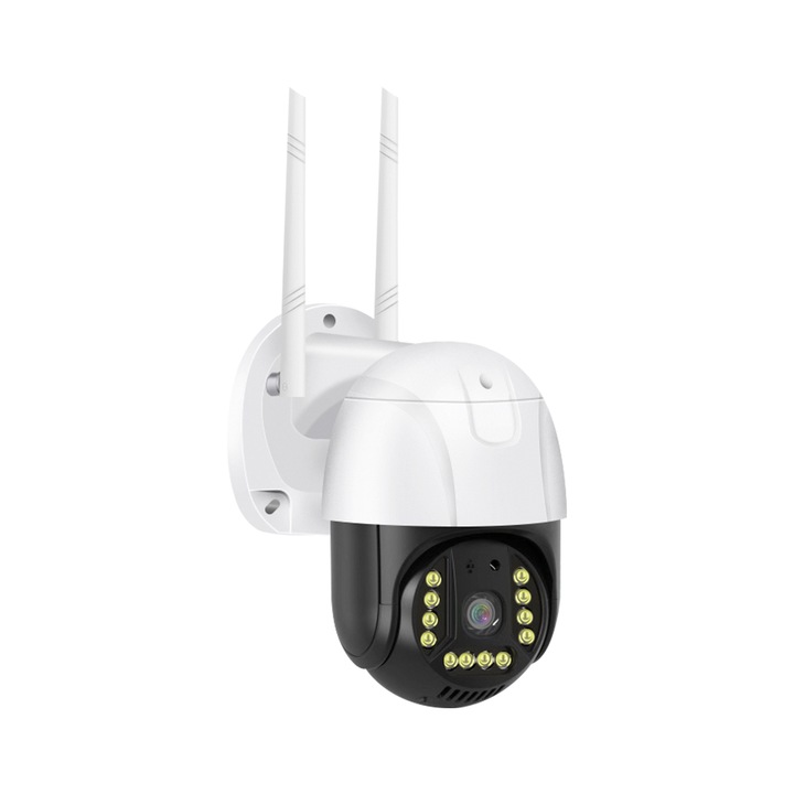 Camera de supraveghere, CCTV, IP, WiFi, PTZ, 3MP, HD, V380 Pro, Alarma, Alb