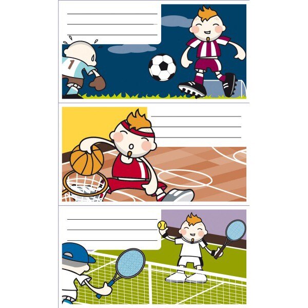 Set etichete autoadezive scolare - Sporty Ball Kid