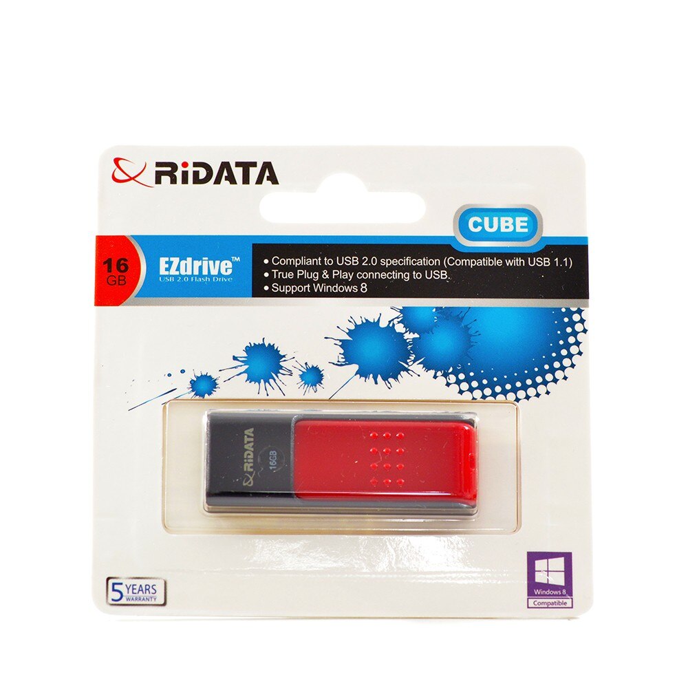Memorie USB2, RiDATA, 16GB, model RID50, negru-rosu