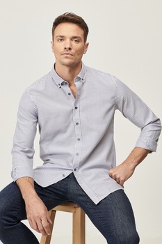 AC&Co, Camasa cu guler cu nasturi, Albastru AC&Co, Camasa cu guler cu nasturi, Albastru