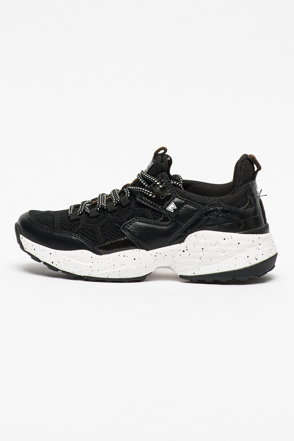 Wrangler, Pantofi sport cu garnituri din piele ecologica Iconic Treck, Negru