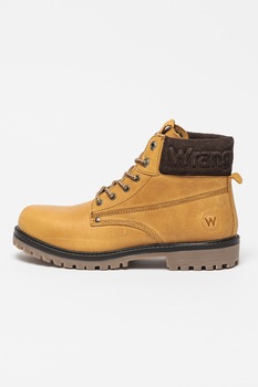 Wrangler, Bocanci de piele si piele intoarsa Arch, Maro caramel Wrangler, Bocanci de piele si piele intoarsa Arch, Maro caramel