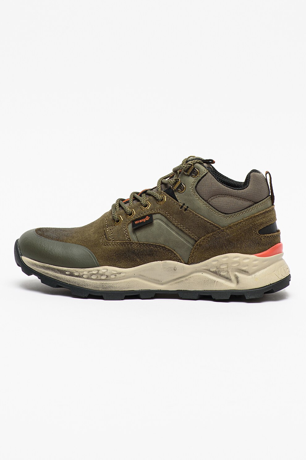 Wrangler, Pantofi sport mid-high cu detalii de piele intoarsa Crossy, Gri inchis