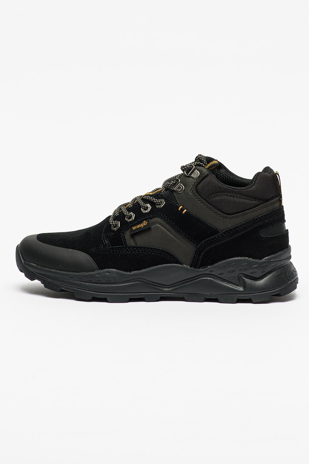 Wrangler, Pantofi sport mid-high cu detalii de piele intoarsa Crossy, Negru