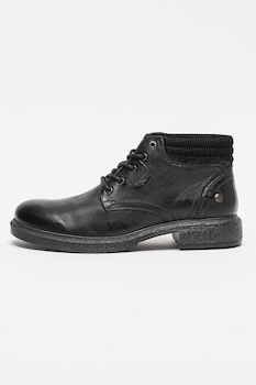 Wrangler, Ghete din piele cu partea superioara din piele intoarsa Brando, Negru Wrangler, Ghete din piele cu partea superioara din piele intoarsa Brando, Negru