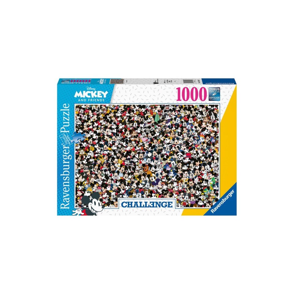 Puzzle Disney Challenge Mickey Mouse , 1000 piese, Multicolor