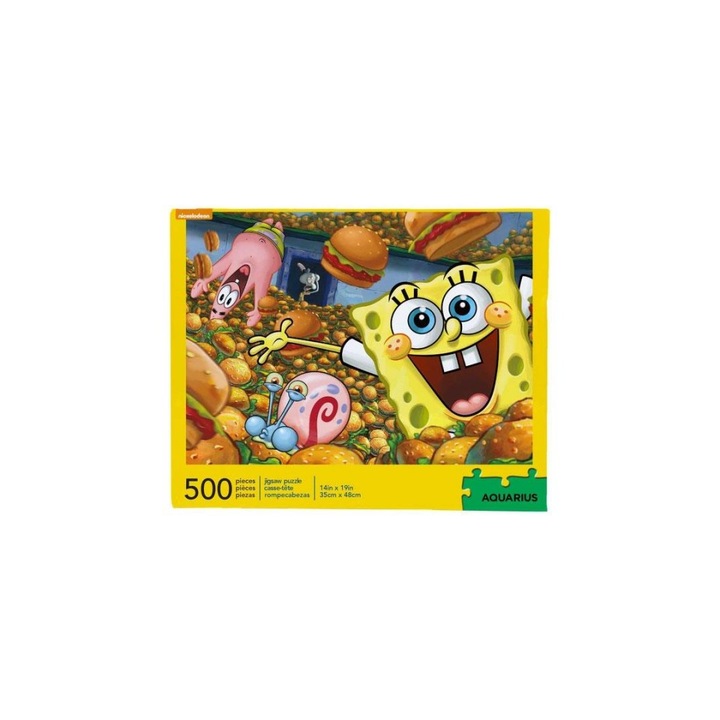 Puzzle SpongeBob Krabby Patties, 500 piese, Multicolor