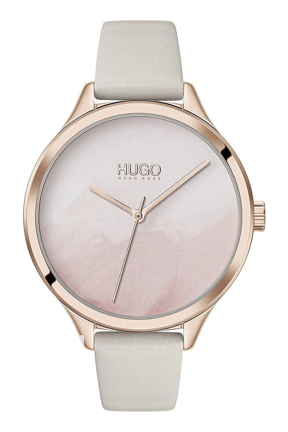 HUGO, Ceas cu o curea de piele, Crem