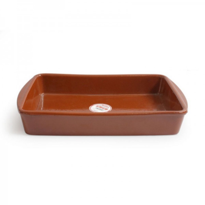 Vas dreptunghiular din ceramica pentru cuptor, 35x23x6,7 cm