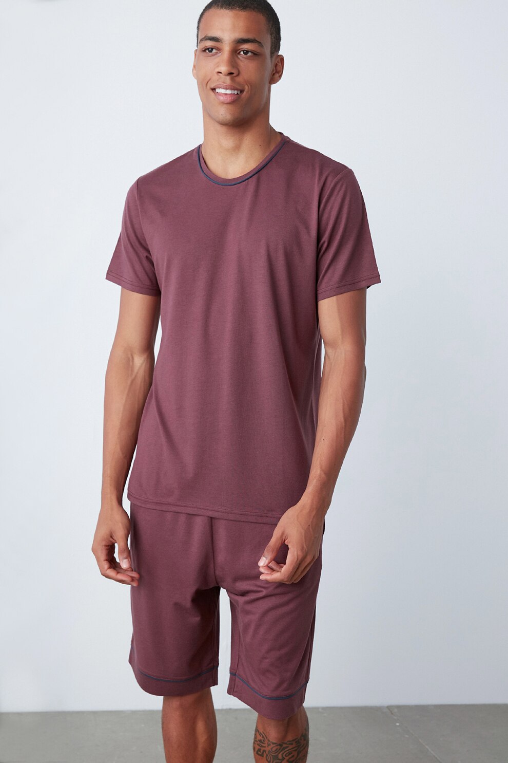 Penti, Pijama scurta din amestec de modal, Visiniu