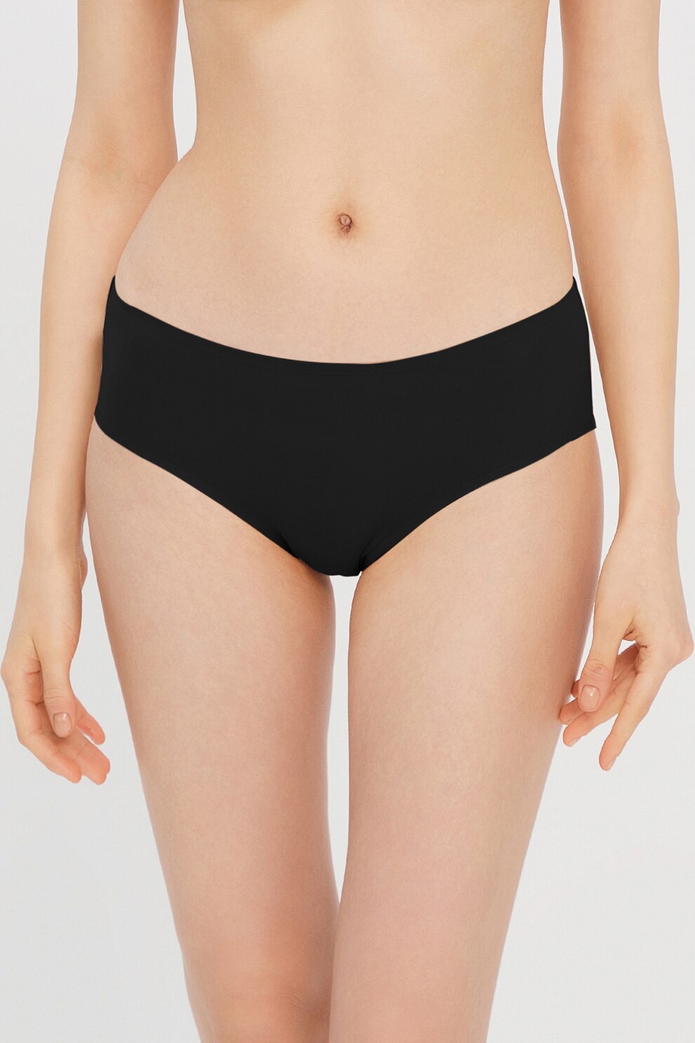 Penti, Chiloti hipster cu talie joasa, Negru, One Size