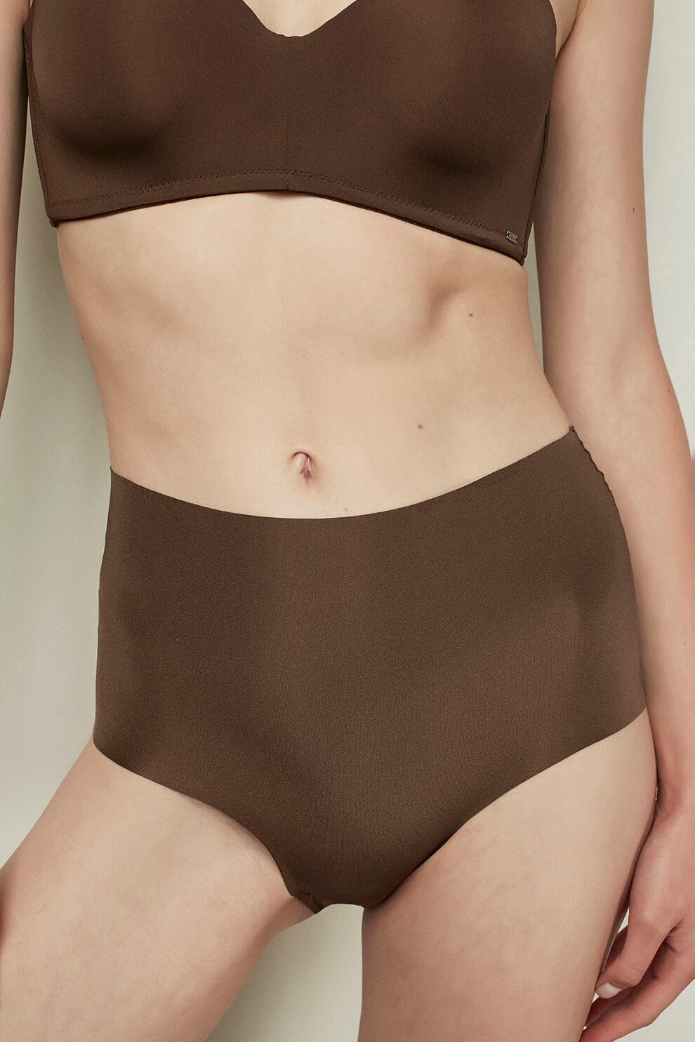 Penti, Chiloti hipster cu talie inalta, Maro, S