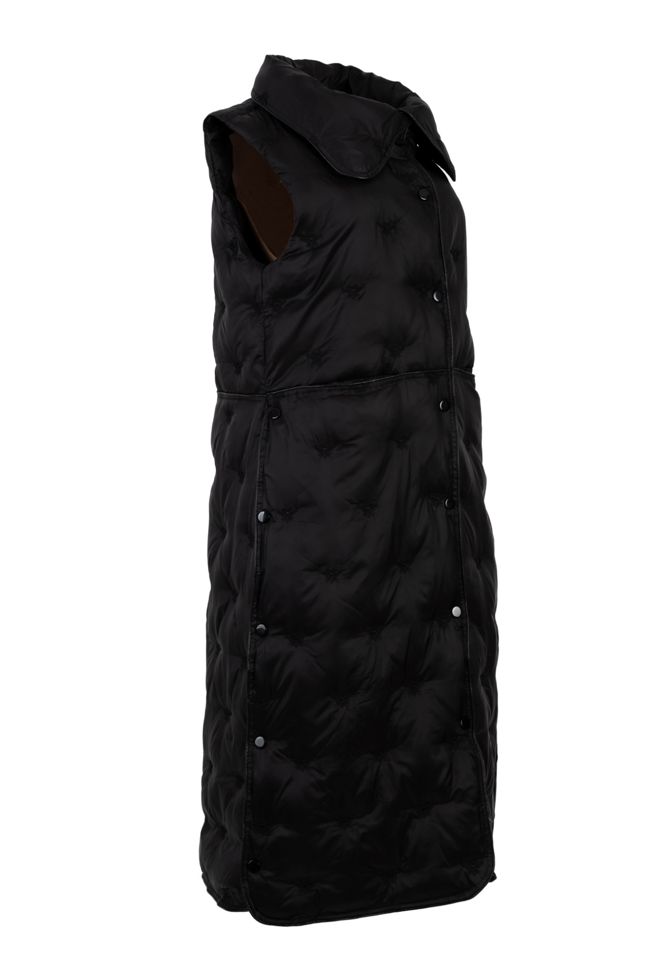 Vesta dama lunga cu capse, Neagra