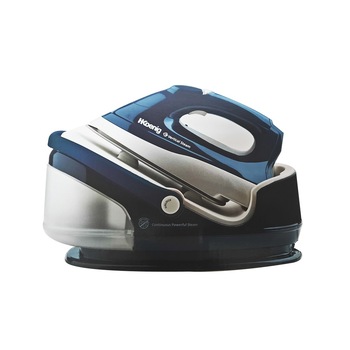 Statie de calcat H.Koenig, OptiV8, presiune abur 6 bar, putere 2400 W, debit abur 110g/min, utilizare verticala, rezervor 1.7 l, talpa ceramica, albastru Statie de calcat H.Koenig, OptiV8, presiune abur 6 bar, putere 2400 W, debit abur 110g/min, utilizare verticala, rezervor 1.7 l, talpa ceramica, albastru
