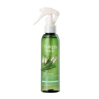 Spray pentru camera, cu uleiuri esentiale si ulei de arbore de ceai - Tea Tree, 150 ML, Bottega Verde Spray pentru camera, cu uleiuri esentiale si ulei de arbore de ceai - Tea Tree, 150 ML, Bottega Verde