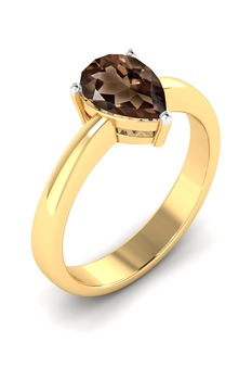 Dhamont, Inel din aur de 18K decorat cu 1 piatra quartz, Auriu Dhamont, Inel din aur de 18K decorat cu 1 piatra quartz, Auriu