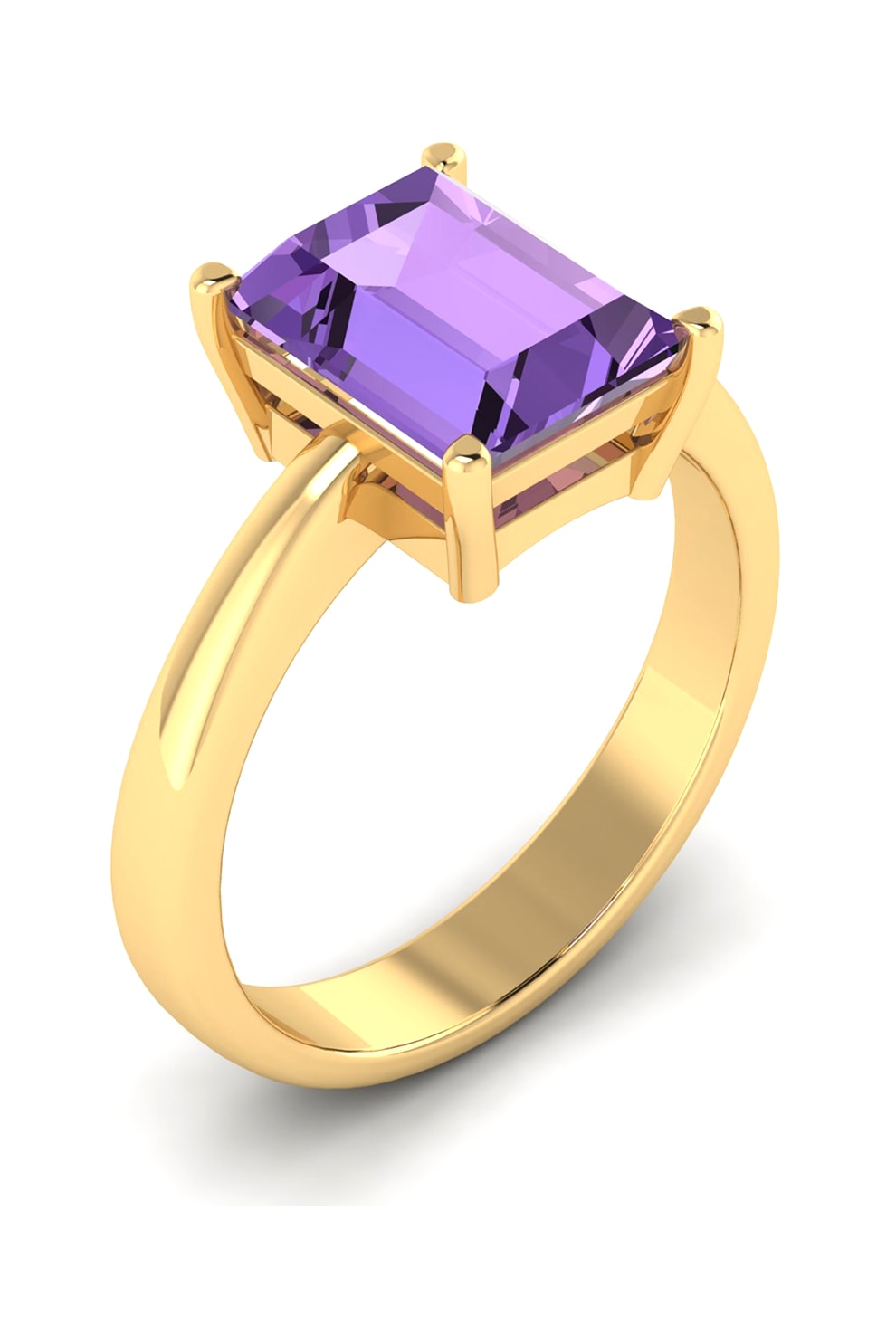 Dhamont, Inel din aur de 18K decorat cu piatra ametist, Auriu/Purpuriu