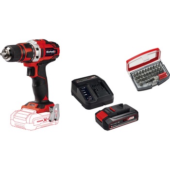 Set masina de gaurit si insurubat (bormasina) pe acumulator Einhell PXC TE-CD 18/40 Li-Solo, 18 V, 40 Nm, 1500 RPM, 2 viteze, 13 mm mandrina + Starter Kit PXC acumulator 18 V, 2.5 Ah, incarcator + set 32 biti KWB Set masina de gaurit si insurubat (bormasina) pe acumulator Einhell PXC TE-CD 18/40 Li-Solo, 18 V, 40 Nm, 1500 RPM, 2 viteze, 13 mm mandrina + Starter Kit PXC acumulator 18 V, 2.5 Ah, incarcator + set 32 biti KWB