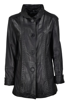 Palton scurt din piele Ilona CBL, Negru Palton scurt din piele Ilona CBL, Negru