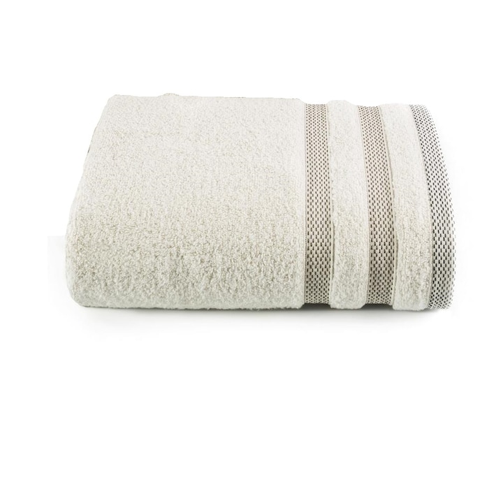 Riki csíkos pamut törölköző Bézs 50x90 cm
