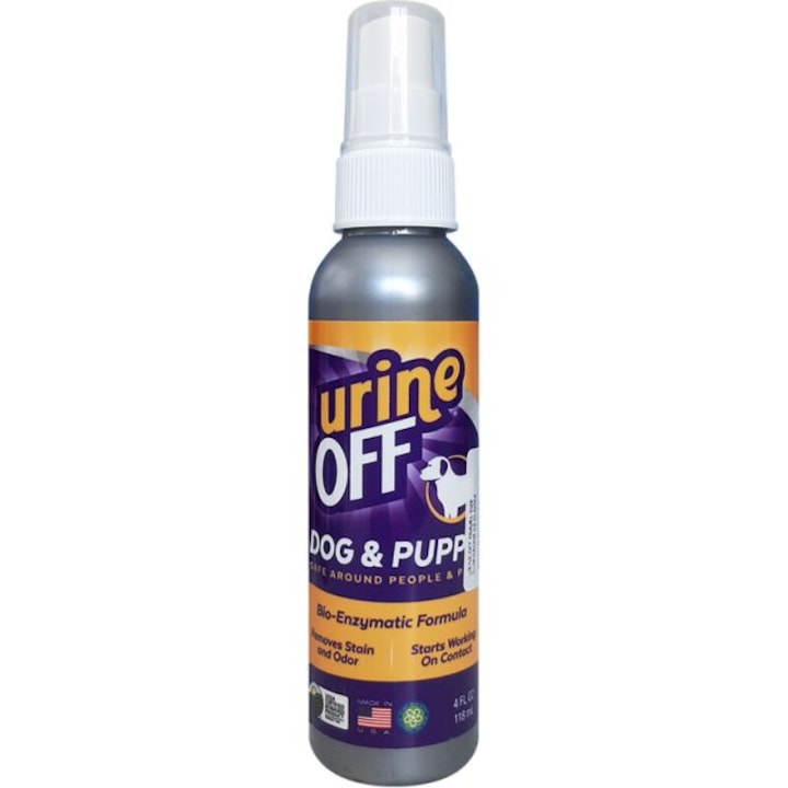 Solutie pentru indepartarea petelor si a mirosurilor pentru caini Tropiclean Urine Off, 118 ml