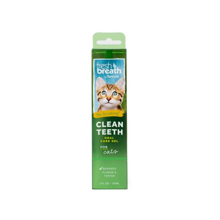 Gel dentar fara periaj pentru pisici Tropiclean Fresh Breath, 59 ml